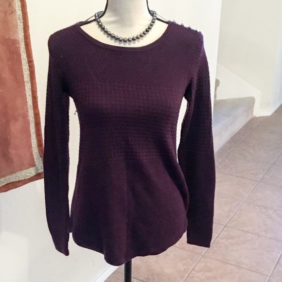 Charter Club Sweaters - Charter Club XS Damask Plum Sweater with Pleat